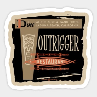 Vintage Outrigger Tiki Restaurant Sticker